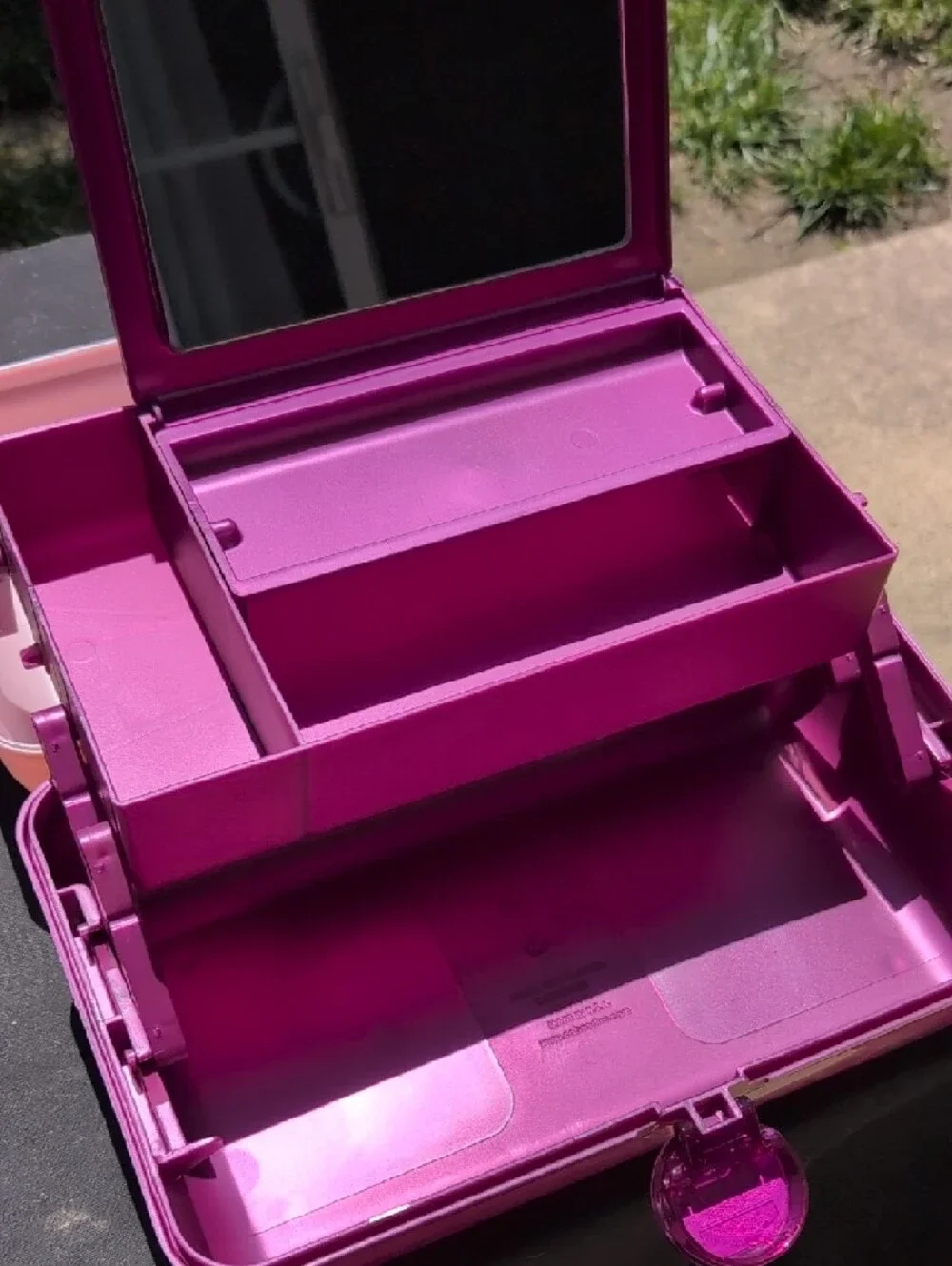 Bright Pink Two-Tone Cosmetic Case